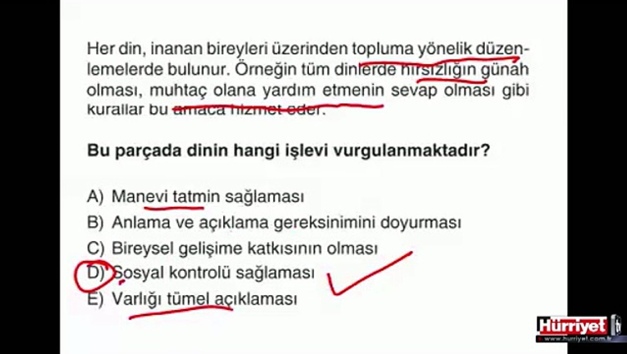 SEÇMELİ DERS SINAV SORULARININ ÇÖZÜMLERİ