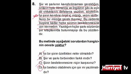 TÜRKÇE SORULARININ ÇÖZÜMLERİ
