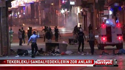 TAKSİM GEZİ PARKI ANMASINDA TEKERLEKLİ SANDALYEDEKİLERİN ZOR ANLARI