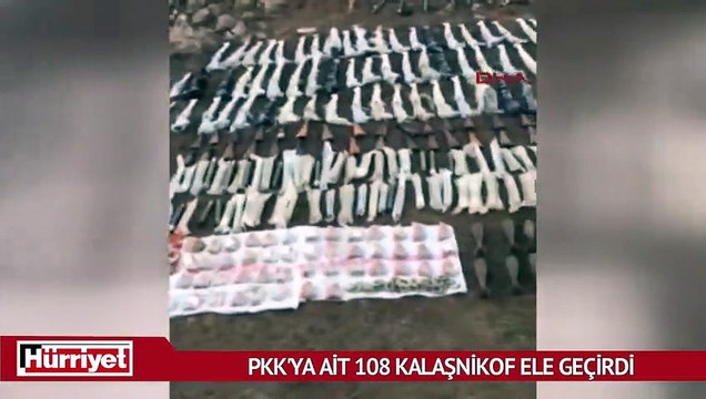PKK'ya ait mağarada 108 kaleşnikof piyade tüfeği ele geçirdi