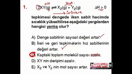 KİMYA SORULARININ ÇÖZÜMLERİ