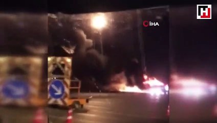 İzmir’de yolcu otobüsü alev alev yandı