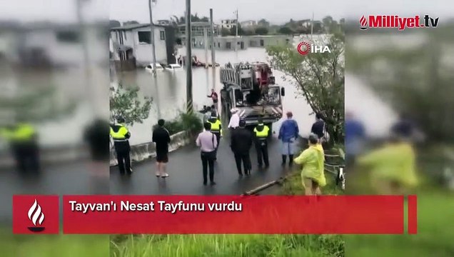 Tayvan'ı Nesat Tayfunu vurdu