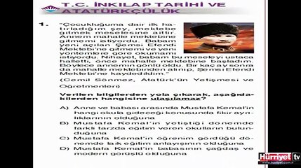 İNKILAP TARİHİ VE ATATÜRKÇÜLÜK SORULARININ ÇÖZÜMLERİ