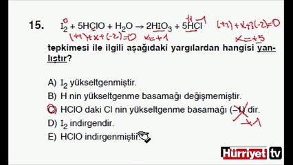 KİMYA SORULARININ ÇÖZÜMLERİ