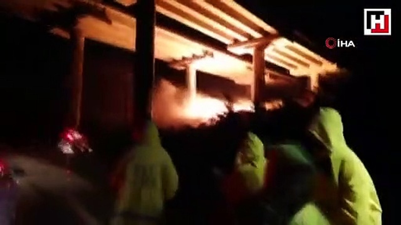 İplik yüklü tır cayır cayır yandı