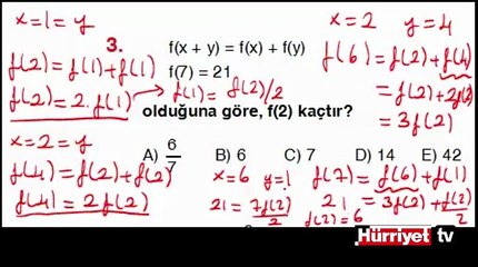 MATEMATİK SORULARININ ÇÖZÜMLERİ