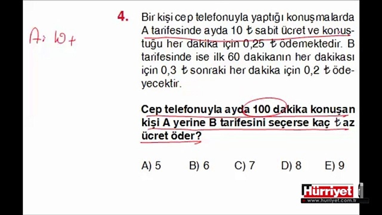 MATEMATİK SORULARININ ÇÖZÜMLERİ