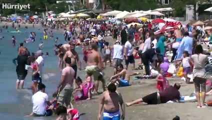 Silivri plajları tıklım tıklım