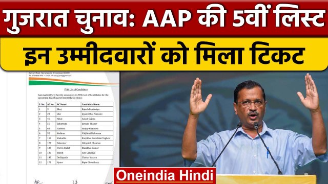 Gujarat Assembly Elections 2022: AAP ने जारी की 12 उम्मीदवारों के नामों की सूची | वनइंडिया हिंदी