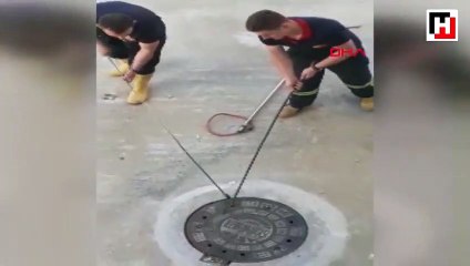 Kastamonu'da itfaiye ekiplerinden yılan operasyonu