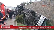Ümraniye'de çevik kuvvet otobüsü devrildi