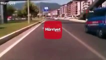 3 jandarmanın yaralandığı kaza anı araç kamerasına böyle yansıdı