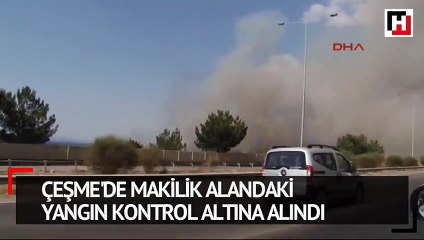 Çeşme'de makilik alandaki yangın kontrol altına alındı