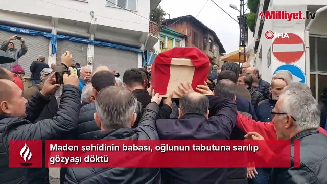 Maden şehidinin babasının zor anları! Tabutun başında güçlükle durdu