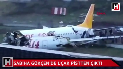Sabiha Gökçen'de uçak pistten çıktı