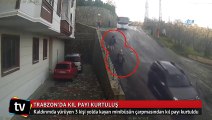 Trabzon'da kazadan kıl payı kurtuldular
