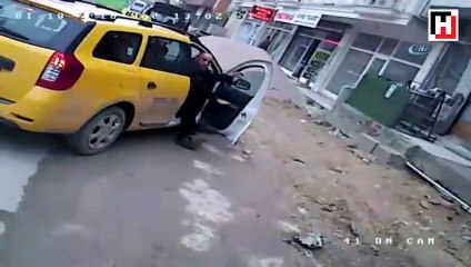 Otobüsü çalınan şahıs, hırsızın peşine taksi ile düştü