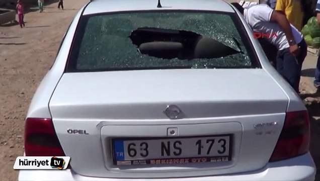 Uçaksavar mermisi Akçakale'de otomobile isabet etti