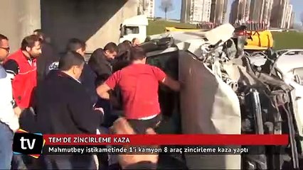 TEM'i kilitleyen zincirleme kaza!