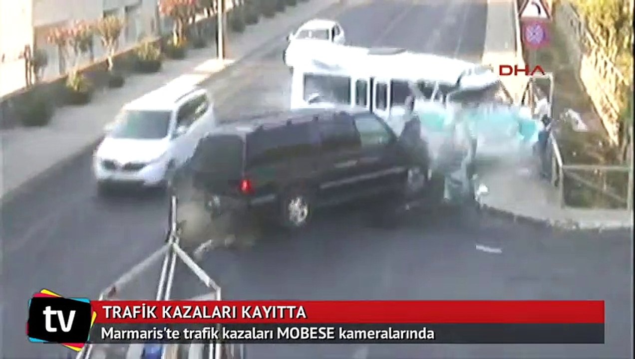Marmaris'te trafik kazaları MOBESE kameralarında