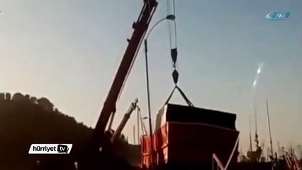 Devrilen vincin operatörü aşağı düştü