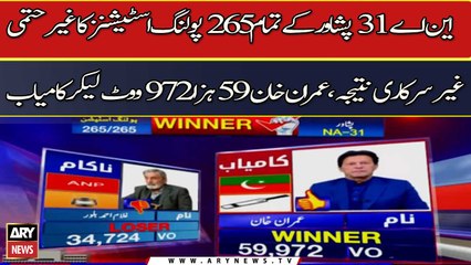 Unofficial Result: PTI Chairmen Imran Khan wins Peshawar NA-31 By-Poll