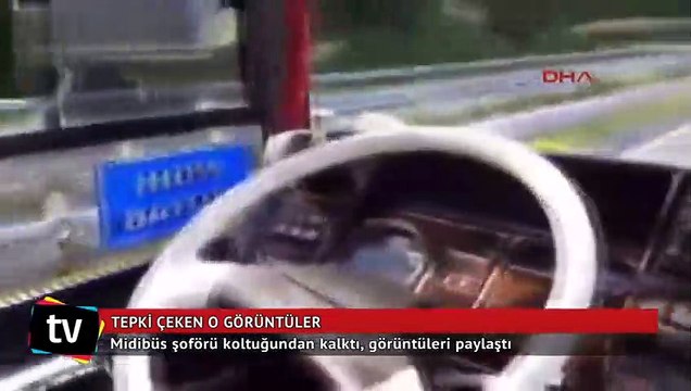 Midibüs şoförü koltuğundan kalktı, görüntüleri paylaştı!