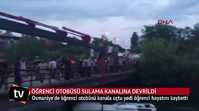Osmaniye Öğrenci otobüsü sulama kanalına devrildi