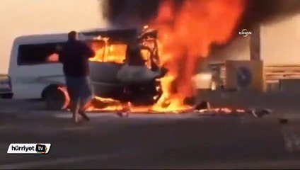 Sürücü, insanların gözü önünde cayır cayır yanarak can verdi