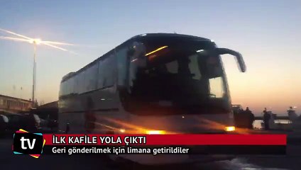 Türkiye'ye gönderilecek ilk mülteci kafilesi yola çıktı
