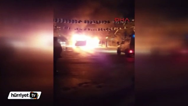 Halk otobüsüne molotoflu saldırı