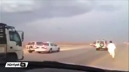 Şoför kamyonunu kovaladı