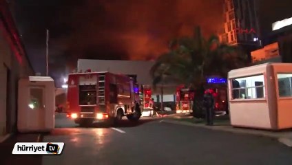 Kot firmasına ait depoda yangın