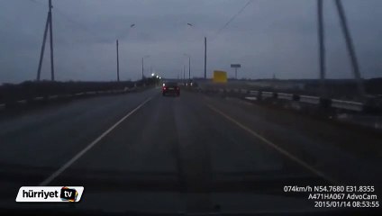 Kendi kaza anını kaydetti