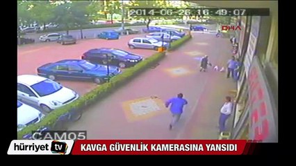 Komşuların kavgası güvenlik kamerasında