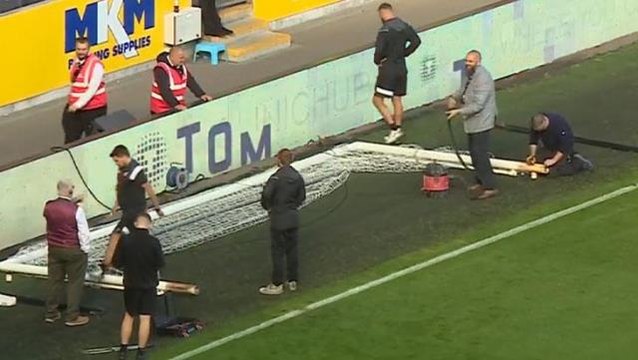 Acun Ilıcalı'nın takımının stadında görülmemiş anlar! Hakem kale direklerini kestirdi