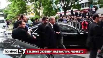Soma Belediyesi çıkışında Başbakan'a protesto