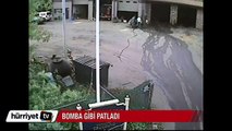 Lastik bomba gibi patladı! pantolon havada uçtu