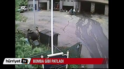 Lastik bomba gibi patladı! pantolon havada uçtu
