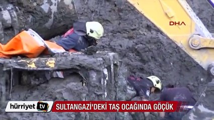 Sultangazi'deki taş ocağında göçük