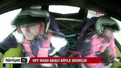 Off-Road aracı yarışta böyle devrildi