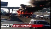 Minibüs TEM'de cayır cayır yandı