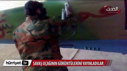 Suriyeli muhalifler savaş uçağın görüntülerini yayınladı