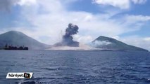 Volkanın patlama anı kamerada