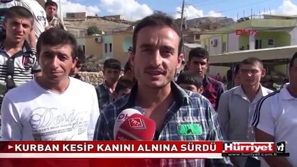 İLK KEZ VALİ GÖREN GÖREN KÖYLÜLER, KURBAN KESİP KANINI ALNINA SÜRDÜ