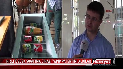 HIZLI İÇECEK SOĞUTMA CİHAZI YAPIP PATENTİNİ ALDILAR