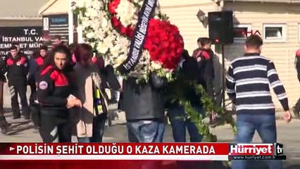 POLİSİN ŞEHİT OLDUĞU KAZA GÜVENLİK KAMERASINDA