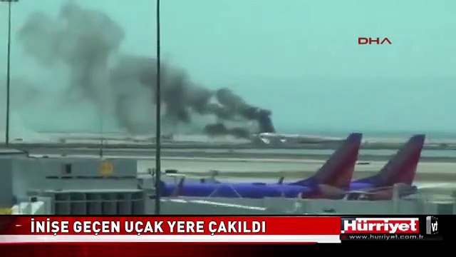 RUSYA'DA İNİŞE GEÇEN UÇAK YERE ÇAKILDI