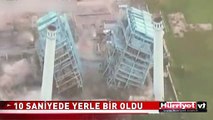 SANİYELER İÇİNDE YERLE BİR OLDU